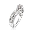 .50 ct. t.w. Baguette and Round Diamond Chevron Ring in 14kt White Gold
