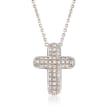 .31 ct. t.w. Pave Diamond Cross Pendant Necklace in 14kt White Gold