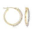 Italian Swarovski Crystal Hoop Earrings in 14kt Yellow Gold