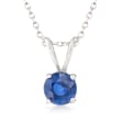 .70 Carat Sapphire Solitaire Necklace in 14kt White Gold