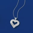 1.00 ct. t.w. Diamond Heart Pendant Necklace in 14kt White Gold