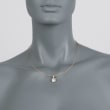ALOR &quot;Classique&quot; .17 ct. t.w. Diamond Square Pendant Necklace With Yellow Stainless Steel and 18kt Gold 17-inch