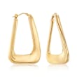 Italian Andiamo 14kt Gold Rectangular Hoop Earrings