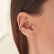 Black Diamond-Accented Single Ear Cuff in 14kt White Gold