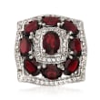 4.70 ct. t.w. Garnet and .60 ct. t.w. White Topaz Ring in Sterling Silver