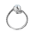 Cultured Pearl Snake Bypass Ring in Sterling Silver