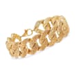 Italian 18kt Yellow Gold Over Sterling Curb-Link Bracelet