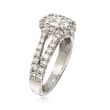 Henri Daussi 1.40 ct. t.w. Diamond Halo Engagement Ring in 18kt White Gold  
