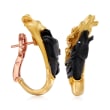 C. 2000 Vintage Carrera Y Carrera Diamond-Accented Horse Head Earrings in 18kt Yellow Gold