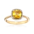 3.00 Carat Citrine and .36 ct. t.w. Diamond Halo Ring in 14kt Yellow Gold