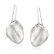 Italian Sterling Silver Curved Bead Drop Earrings