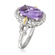 Phillip Gavriel &quot;Popcorn&quot; 5.00 Carat Amethyst Ring in Sterling Silver and 18kt Gold