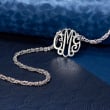Sterling Silver Personalized Monogram Rolled Byzantine Necklace