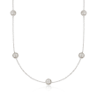 1.00 ct. t.w. Diamond Cluster Circle Station Necklace in 14kt White Gold