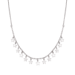 Italian Sterling Silver Multi-Star Charm Necklace