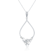 2.10 ct. t.w. CZ Open Pendant Necklace in Sterling Silver