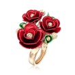 Italian 14kt Multicolored Gold Rose Ring