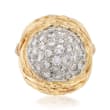 C. 1990 Vintage 3.00 ct. t.w. Pave Diamond Ring in Platinum and 14kt Yellow Gold
