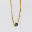 .60 Carat Bezel-Set Sapphire Adjustable Necklace in 18kt Gold Over Sterling