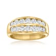 C. 1980 Vintage 1.50 ct. t.w. Diamond Two-Row Ring in 18kt Yellow Gold