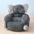 Children's Plush Gray Elephant Chair