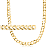 Men's 10mm 14kt Yellow Gold Faceted Curb-Link Necklace