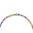 20.00 ct. t.w. Rainbow CZ Tennis Necklace in Sterling Silver
