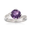 2.20 Carat Amethyst and .14 ct. t.w. White Topaz Ring in Sterling Silver