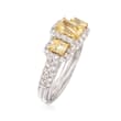 2.44 ct. t.w. Fancy Yellow and White Diamond Engagement Ring in 18kt White Gold