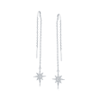 .40 ct. t.w. CZ Starburst Threader Drop Earrings in Sterling Silver