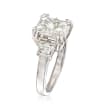 Majestic Collection 3.81 ct. t.w. Radiant and Trapezoid Diamond Ring in Platinum