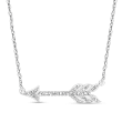 .15 ct. t.w. Diamond Arrow Necklace in 14kt White Gold