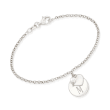 Italian Cultured Pearl Bracelet with Personalized Disc Charm in Sterling Silver