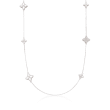 Roberto Coin &quot;Princess Flower&quot; .17 ct. t.w. Diamond Clover Station Necklace in 18kt White Gold