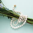 11-12mm Cultured Pearl Necklace with 14kt Yellow Gold
