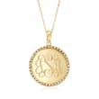 .12 ct. t.w. Diamond Engravable Disc Necklace in 14kt Yellow Gold