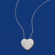 2.00 ct. t.w. Pave Diamond Heart Pendant Necklace in 14kt White Gold