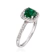 .80 Carat Emerald and .30 ct. t.w. Diamond Ring in 14kt White Gold