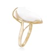 20x11mm White Agate Ring in 14kt Yellow Gold