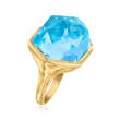 C. 2000 Vintage Ippolita 40.50 Carat Sky Blue Topaz Ring in 18kt Yellow Gold
