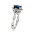 1.50 Carat Sapphire and .28 ct. t.w. Diamond Ring in 18kt White Gold