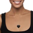 4.00 ct. t.w. Pave Black Spinel Heart Pendant Necklace in Sterling Silver 18-inch