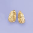 14kt Yellow Gold Scroll Design Hoop Earrings