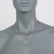 C. 1990 Vintage 1.80 Carat Emerald and 5.15 ct. t.w. Diamond Necklace in Platinum 18.5-inch