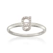 Diamond Accent Mini Initial &quot;G&quot; Ring in Sterling Silver