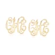 14kt Yellow Gold Personalized Monogram Earrings