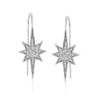 .35 ct. t.w. Diamond Star Drop Earrings in Sterling Silver