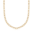 Italian 14kt Yellow Gold Textured and Polished Cable-Link Necklace