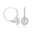 1.50 ct. t.w. Aquamarine Drop Earrings with Diamond Accents in Sterling Silver