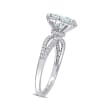 1.60 Carat Aquamarine and Diamond-Accented Ring in 14kt White Gold